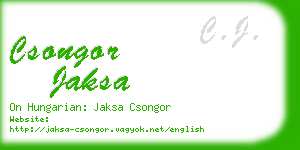 csongor jaksa business card